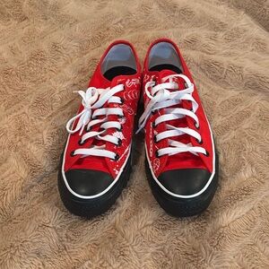 Converse Red and Black Athletic Shoes